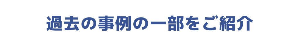 過去の事例の一部をご紹介